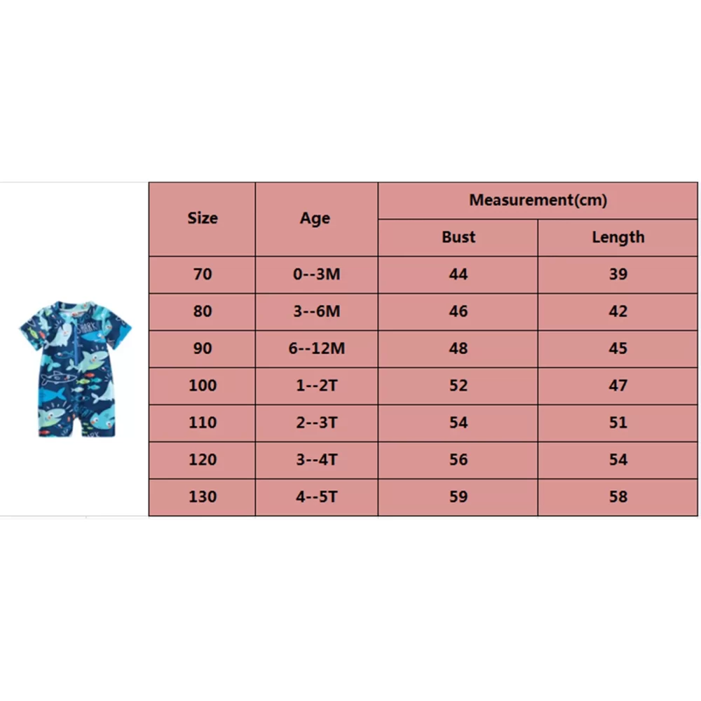 Summer Toddler Baby Boys Shark Printed Rush Guard Kids Cute Beachwear Short Sleeve Swimwear Zipper Jumpsuit Infant Swimsuit - Image 6