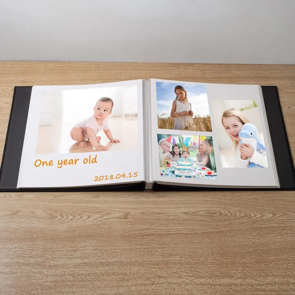 Album Self-adhesive Scrapbook for 4×6 5×7 8×10 photos DIY magnetic linen cover 40 pages Family wedding gift with metal pen and - Image 3