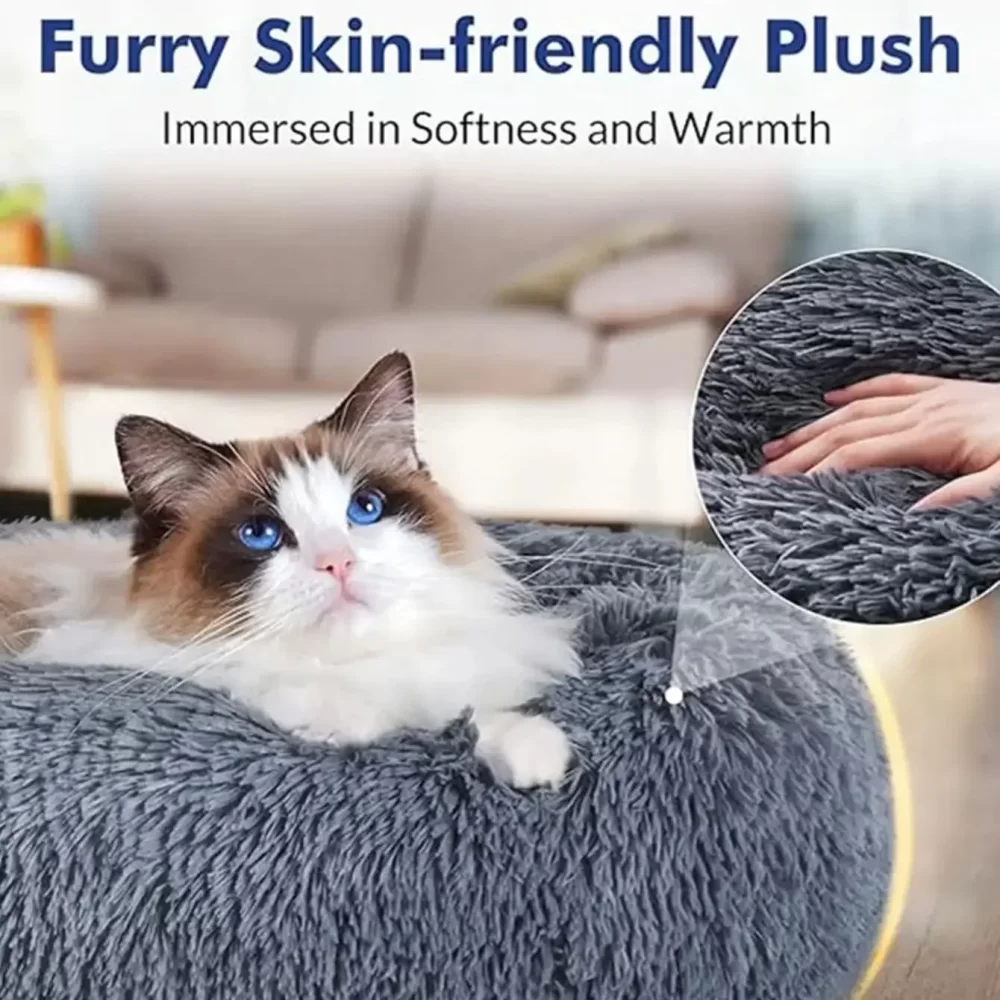 40-90cm Round Pet Bed for Large Dog Bed Super Soft Cat Bed Long Plush Dog House for Medium Dog House Winter Warm Sleeping - Image 3