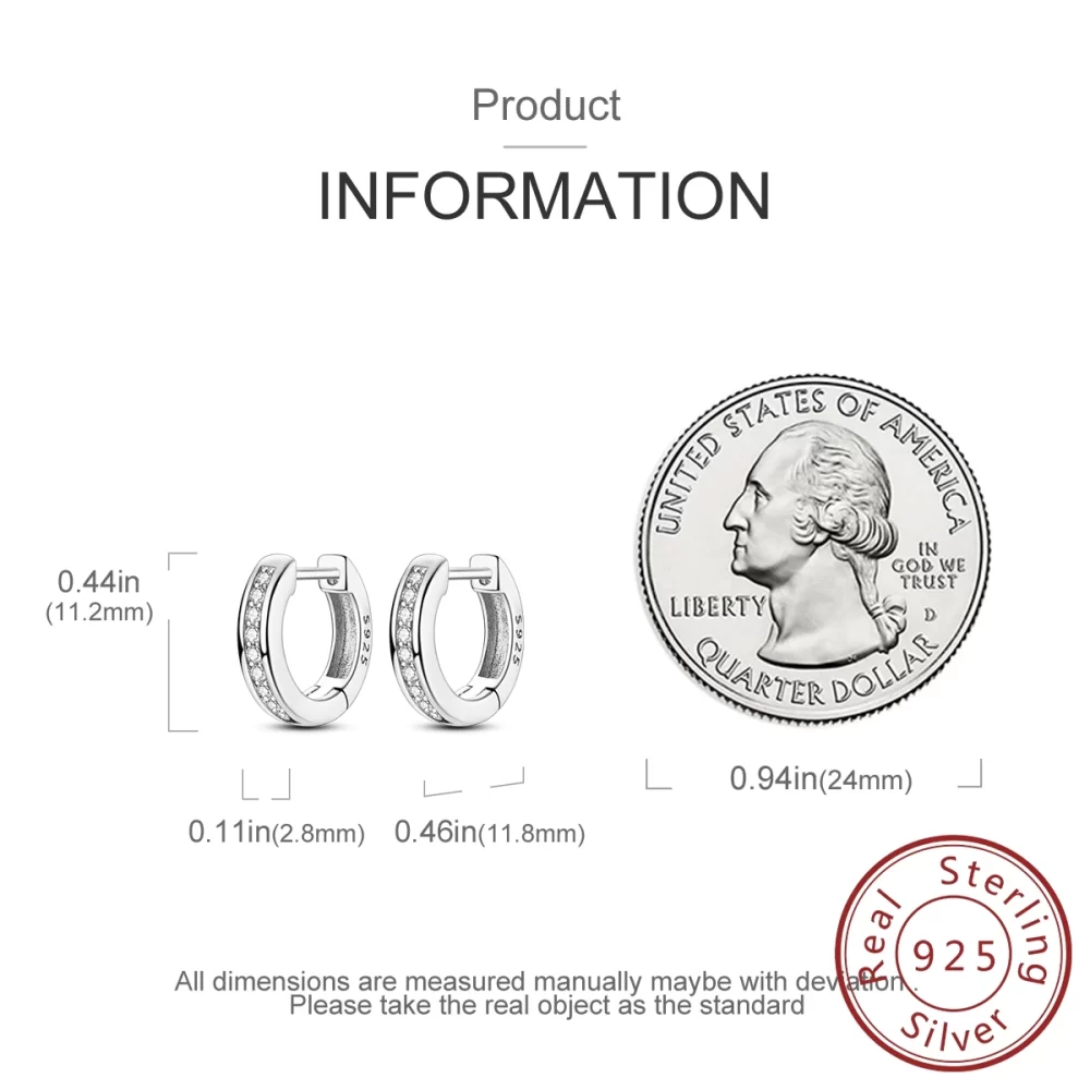 MULA 1PC 925 Sterling Silver Woman Hoop Earring Zircon Round Pendientes Fine Jewelry Gift - Image 6