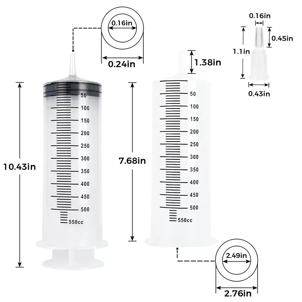 100ml-550ml Syringe Large Capacity With Multifunction 100cm Hose Pump Measuring Washable Injector For Pet Feeding Oil Glue Fluid - Image 5