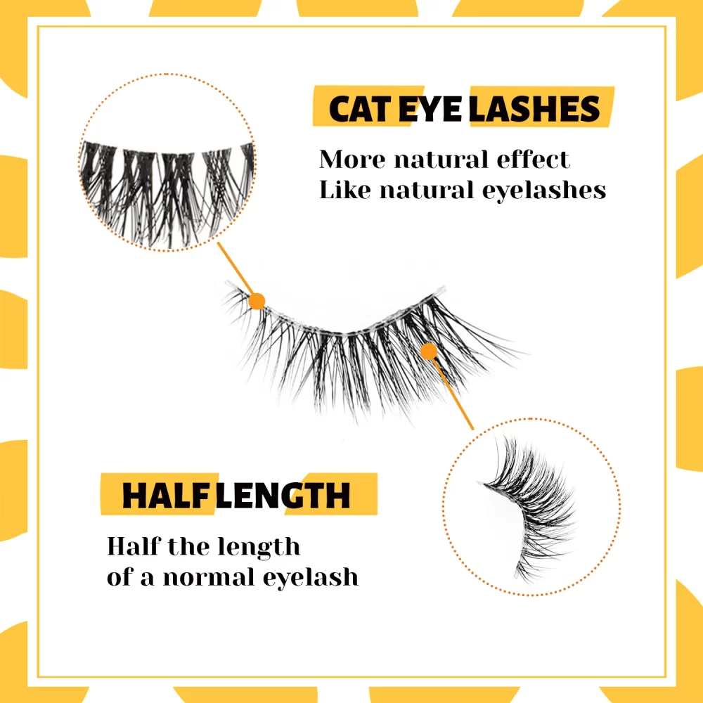 Half eyelashes, natural appearance 10 pairs of thick cat eyelashes 10mm Wispy eyelashes with short false eyelashes 3D04-10F - Image 2