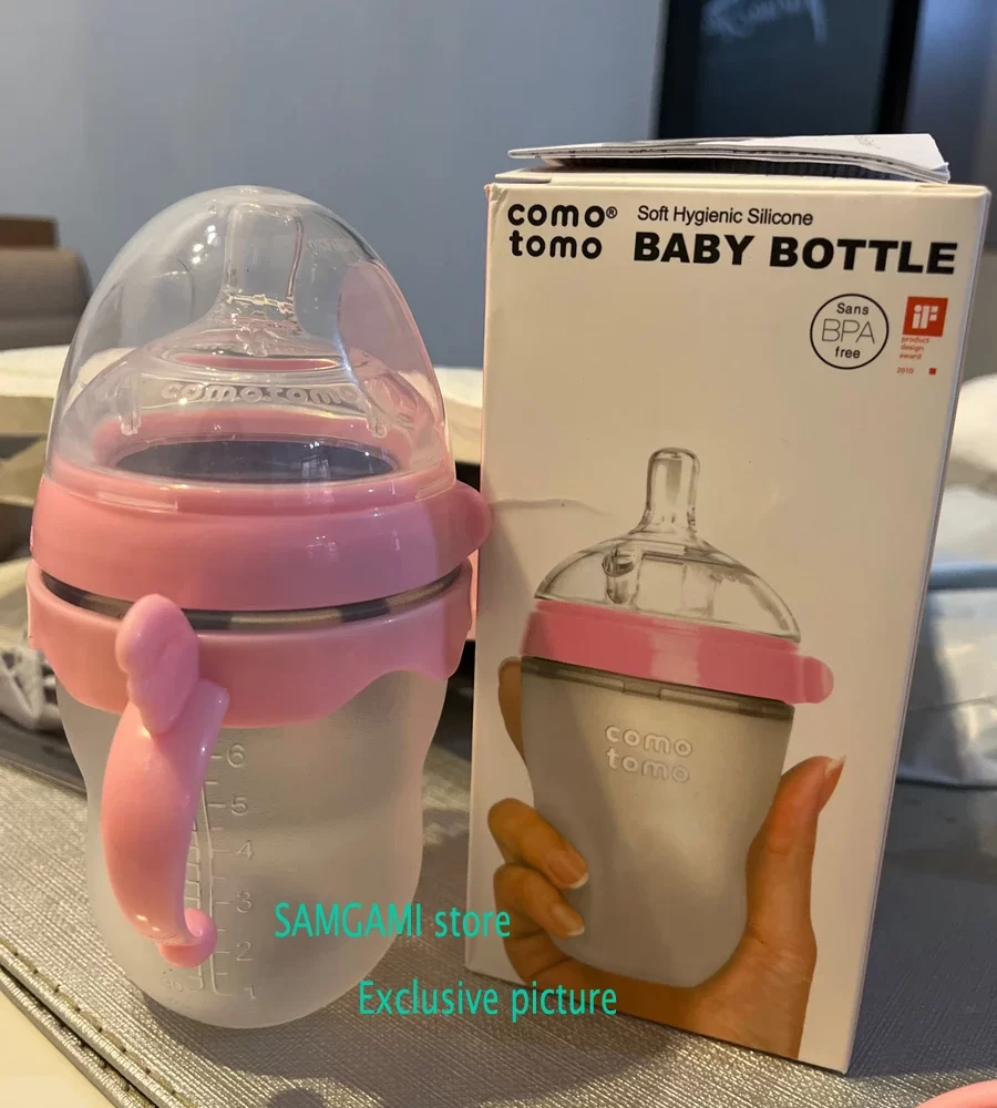 Silicone Baby Bottle Green/Pink 5 oz and 8 oz Baby Bottles 2 Pack BPA free Feeding bottle children kids - Image 5