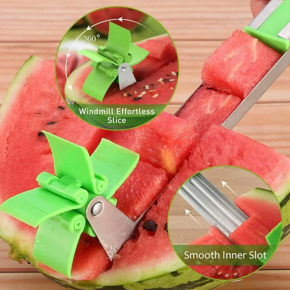 Stainless Steel Watermelon Cutter Windmill Shape Design Slicer Cutter Kitchen Gadgets Salad Fruit Slicer Cutter Tool - Image 2