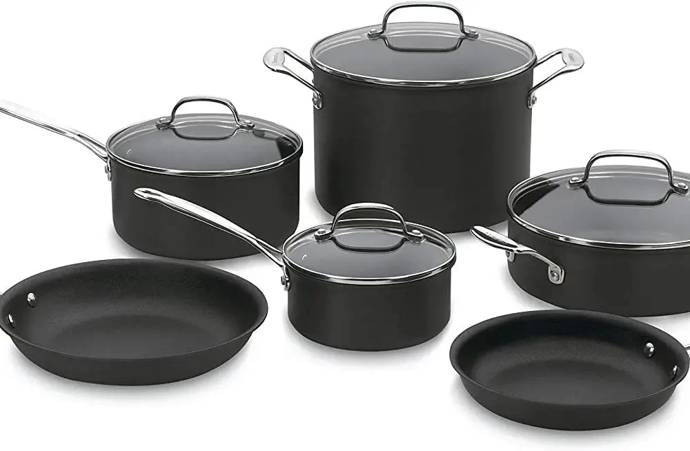 10/11/13/14/17-Piece Cookware Set, Chef's Classic Nonstick Hard Anodized - Image 4