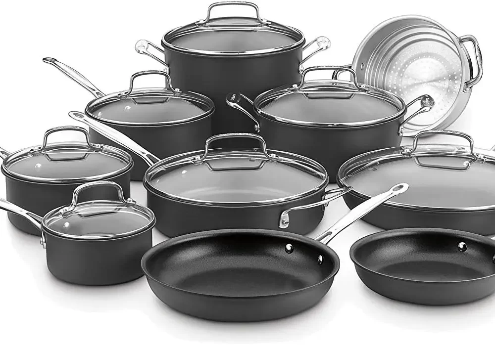 10/11/13/14/17-Piece Cookware Set, Chef's Classic Nonstick Hard Anodized