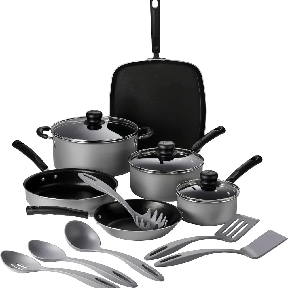 Primaware 15 pc Nonstick Cookware Set ,Pots and Pans Set, Detachable Handle, cooking pots kitchen