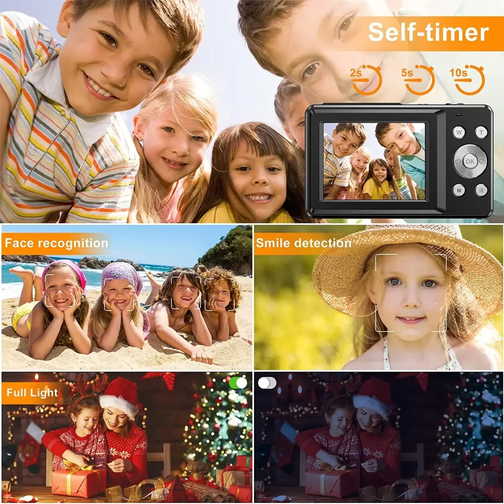 HD 1080P 2.4 inch digital Camera Rechargeable Cameras with 16x Zoom Compact Camera 44MP Cameras for kids Beginner Camera - Image 6