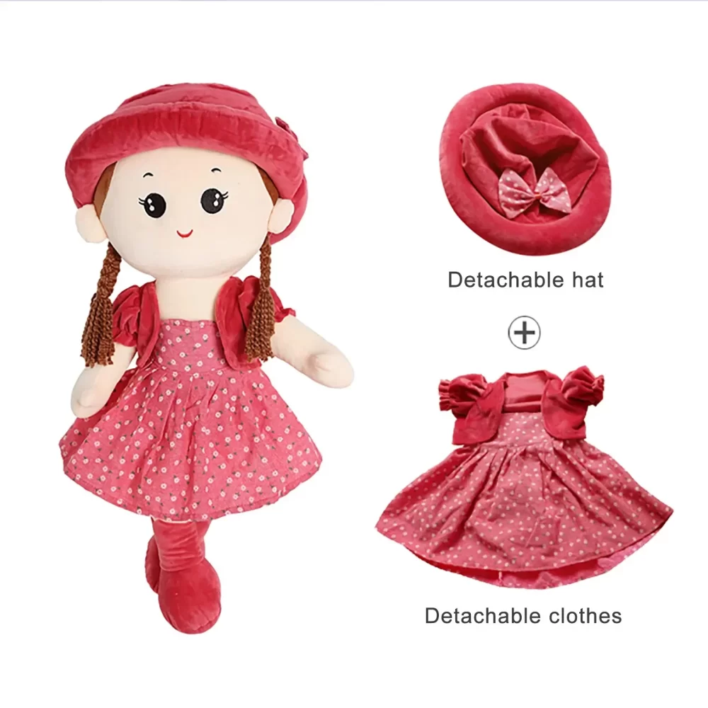 35cm Baby Girl Rag Doll With Removeable Hat Skirt Sweetheart Rag Doll Cozy Cuddle Soft Baby Doll Sleeping Plush Doll For Kids - Image 6