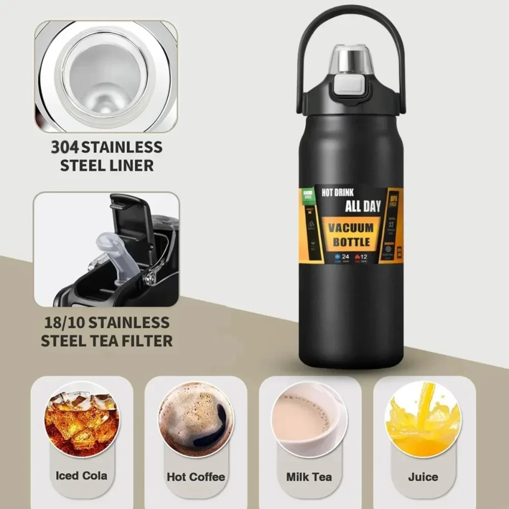 Stainless Steel Thermal Cup Tumbler Thermo Bottle Drinkware Smeg Termos Vacuum Flasks Thermoses Water Thermos Kitchen Dining - Image 5