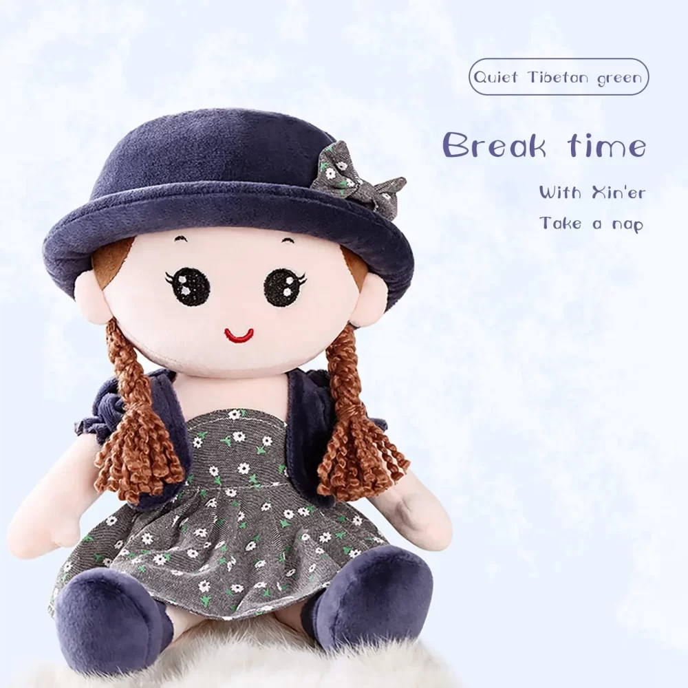 35cm Baby Girl Rag Doll With Removeable Hat Skirt Sweetheart Rag Doll Cozy Cuddle Soft Baby Doll Sleeping Plush Doll For Kids - Image 2