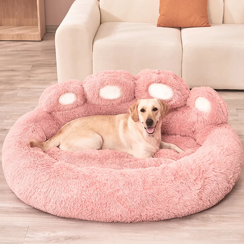 Fluffy Dog Bed Large Pet Products Dogs Beds Small Sofa Baskets Pets Kennel Mat Puppy Cats Supplies Basket Blanket Accessories - Image 2