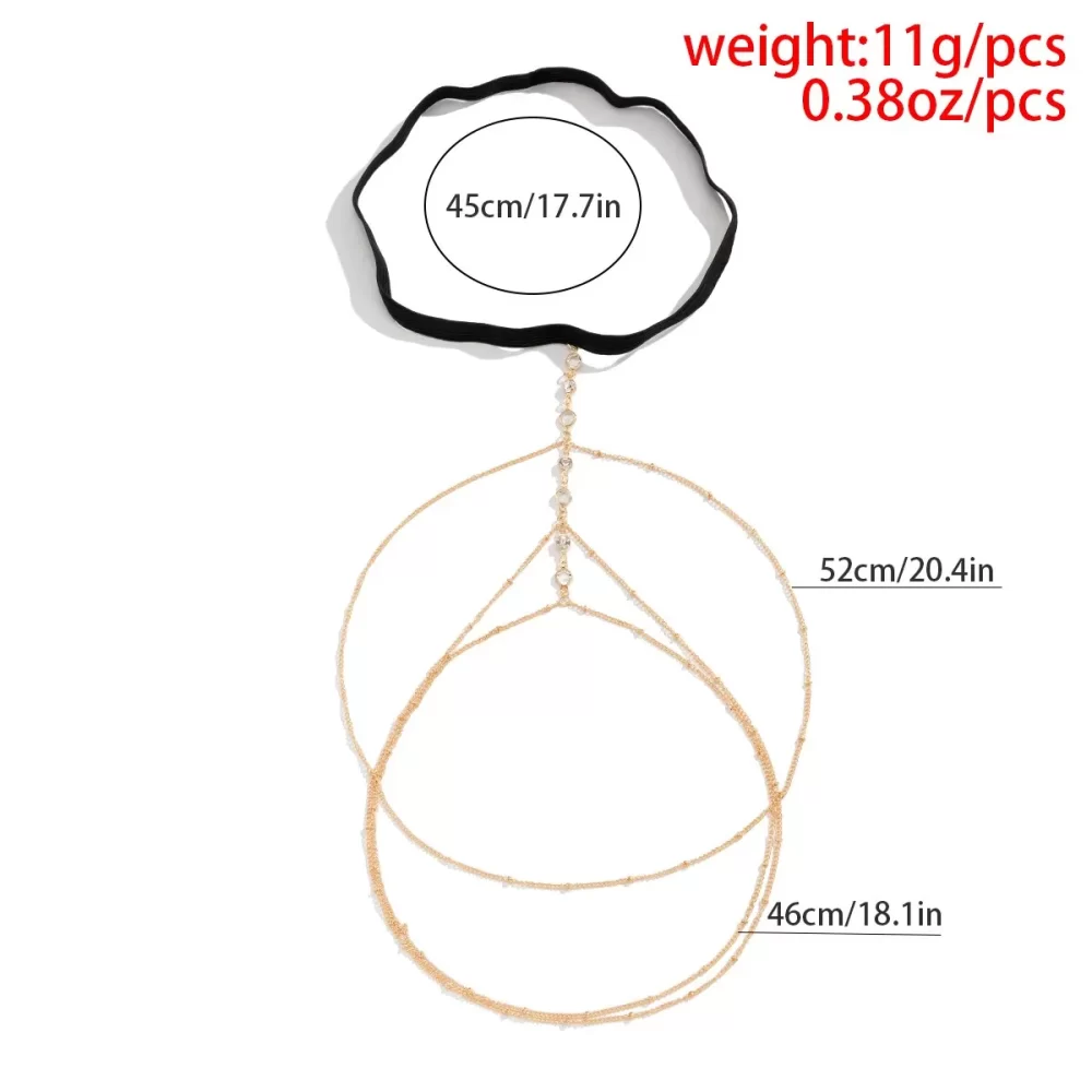 Boho Elastic Band Crystal Leg Thigh Chain for Women Summer Beach Sexy Tassel Multilayer Adjustable Body Jewelry Dress Decorate - Image 4