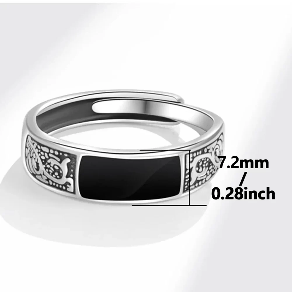 European American Fashion New Vintage Dragon Pattern Titanium Steel Ring Hip Hop Men Single Party Opening Adjustable Ring - Image 2