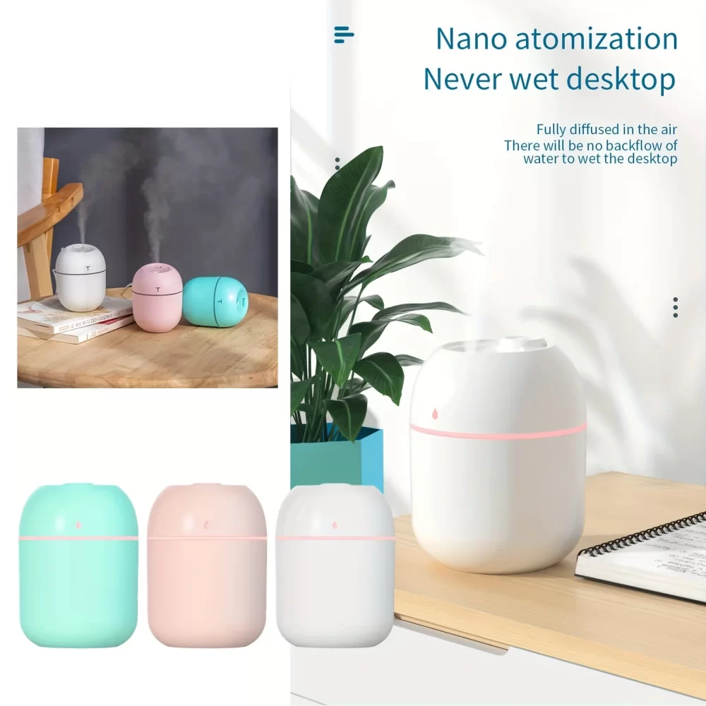 Portable 220ml H2o Mini Cup Sprayer Mist humidifier Double Wet Aroma Essential Oil Diffuser Car usb air humidifier - Image 6