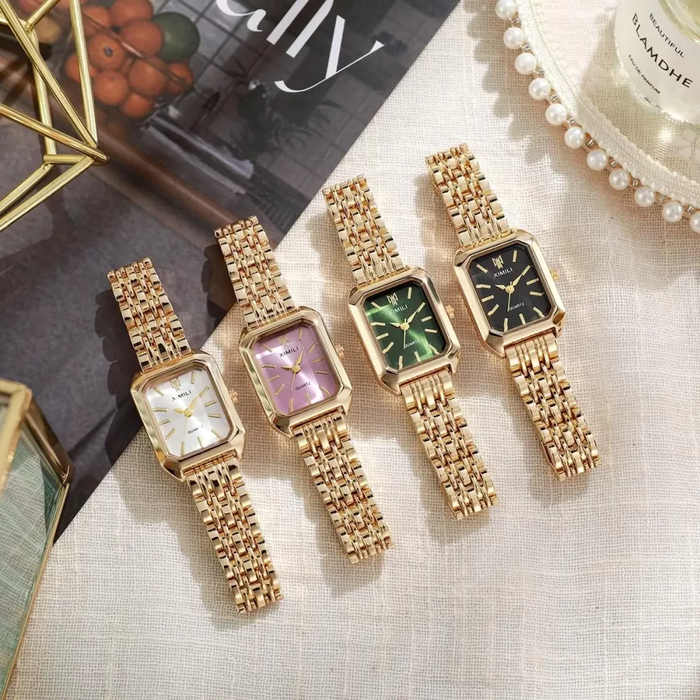 Fashionable Classic Five Bead Bracelet Watch Square Women's Fashion Watch Goddess Essential - Image 3